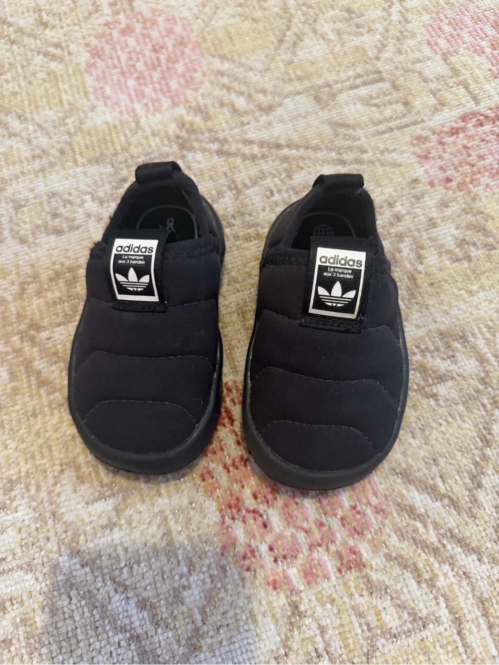 Adidas Toddler 5K Black Slip-On Sneakers Trefoil Lite Racer